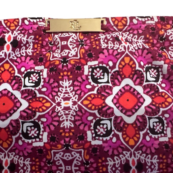 LAUREN RALPH LAUREN NWOT PINK GEOMETRIC BANDEAU BIKINI TOP & BOTTOM SIZE 4/EU 36 - Picture 10 of 14